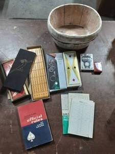 lot 55 image: Marilyn Monroe Card Set, Other Playing Cards, Vintage Score Sheets, Cribbage, Mind Teasers & Wood Bin