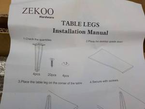4 x 33 Table HairPin Zeckoo Legs...