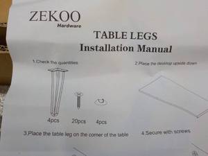 4 x 33 Table HairPin Zeckoo Legs...