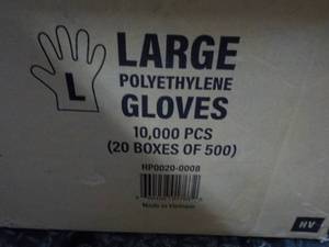 Case of 10,000 Polyethylene Gloves ...
