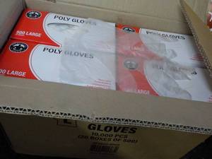 Case of 10,000 Polyethylene Gloves ...