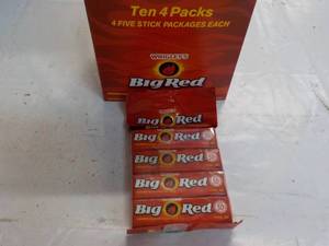 10 x 4 packs Big Red Gum...