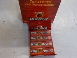10 x 4 packs Big Red Gum...