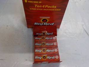 10 x 4 packs Big Red Gum...