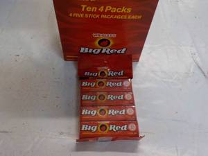 10 x 4 packs Big Red Gum...