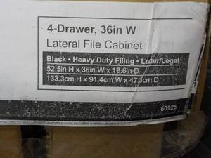 4 Drawer 36 W Lateral File Black C...