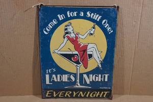 lot 18 image: Metal Ladies Night Sign