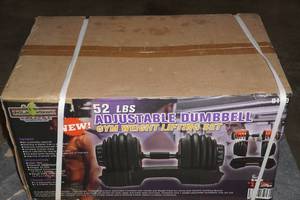 lot 66 image: Uncle Wieners 52 Lb Adjustable Dumbbell Set