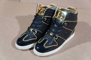 lot 114 image: Baby Phat Womens Fashion Wedge Sneakers -Size 8