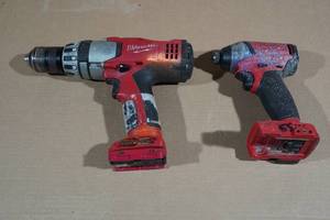 lot 121 image: Milwaukee Cordless Hammer Drill with Impact Driver -No Battery