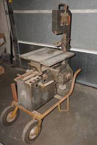 lot 133 image: Vintage Tester Band Saw on Cart