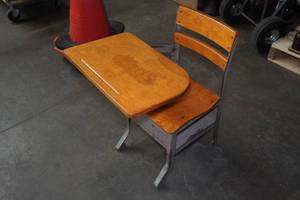 lot 135 image: Vintage Student Desk