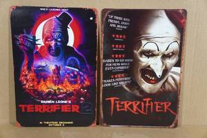 lot 204 image: 2 Metal Terrifier Signs