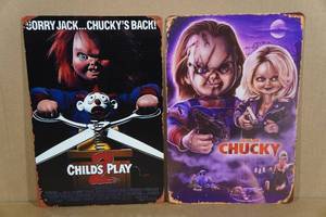 lot 206 image: 2 Metal Chucky Signs