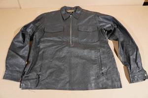 lot 247 image: Harley Davidson Quarter Zip Leather Jacket -Large