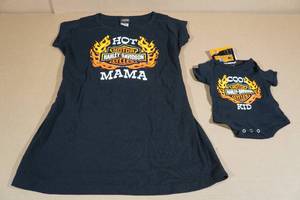 lot 252 image: Harley Davidson Mommy & Me Maternity Tee & Onesie -Medium & 0-3M