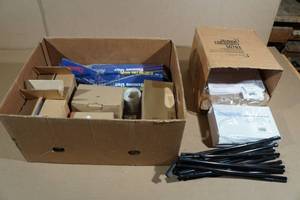 lot 268 image: Box of Assorted - Automotive, 1099 Forms, Envelopes, Hardware