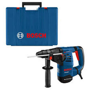 lot 27 image: Bosch 8 Amp 1-18 in. Corded Variable Speed SDS-Plus ConcreteMasonry Rotary Hammer Drill with Depth Gauge and Carrying Case   Customer Returns See Pictures