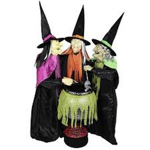 lot 41 image: Home Accents Holiday 5.5 ft. Animated Cauldron Trio Customer Returns See Pictures