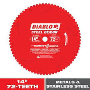 lot 9 image: DIABLO 14in. x 72-Tooth Steel Demon Cermet II Circular Saw Blade for Medium Metal   Customer Returns See Pictures