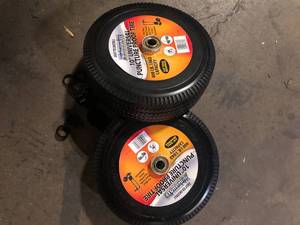 lot 8 image: Lot of Milwaukee 10 in. Flat Free Wheel Part  Customer Returns See Pictures