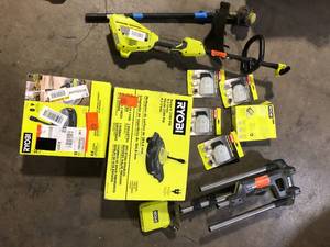 lot 26 image: Lot of Assorted Ryobi Lawn Care Items Various Models and Conditions  Customer Returns See Pictures