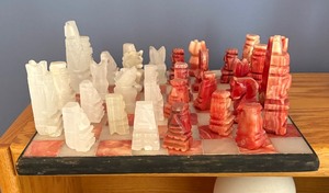 lot 34 image: Marble Chess Set