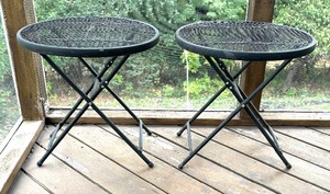 lot 62A image: Two Round Folding Patio Tables
