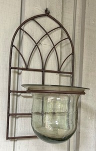 lot 72A image: Metal Wall Mount Candle Holder