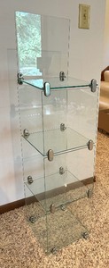lot 99 image: Multi Level Contemporary Glass Shelf