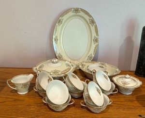 lot 133 image: Noritake Platter, Serving Bowls, Cremes, Gravy Boat and More