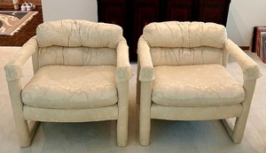 lot 16 image: Mid Century Linear Parsons Lounge Chairs