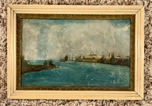lot 125 image: Original Petite Oil on Board Framed Painting