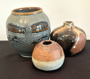 lot 178 image: Three Petite Pottery Vases