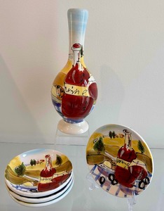 lot 216 image: Wine Decanter and Cheese Plates
