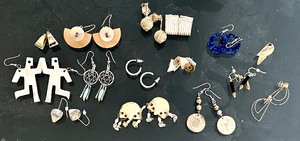 lot 219 image: Vintage Grouping of Pierced Earrings