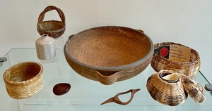 lot 134A image: Vintage Pottery and Petite Handmade Baskets