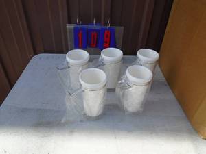 lot 109 image: Box of approx 40 mugs with removable tumblers. As shown.