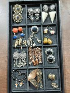 Lot Of Copper, Brass, Glass Vintage Jewelry