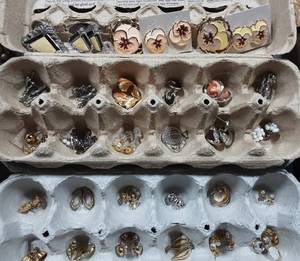 32-Pair Of Pierced Earrings With 3-Matching Brooches
