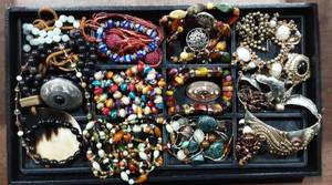 Lot Of Beads, Brass, Hand Crafted, Unique Jewelry (18 Items)