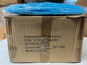 1 Case (100 each) NEW Disposable Polyethylene Vinyl Acetate PEVA Apron - Blue
