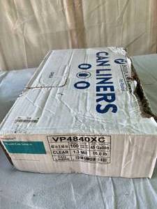 1 Case (100 each) NEW Novaplus VP4840XC 40 x 46 45-Gallon 1.3mil Trash Can Liners - Clear