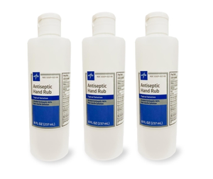 2 Cases (48 each per case) NEW Medline HHRUB08 8 fl. oz. Non-Sterile Topical Solution 80% Alcohol Antiseptic Hand Rubs (open box)