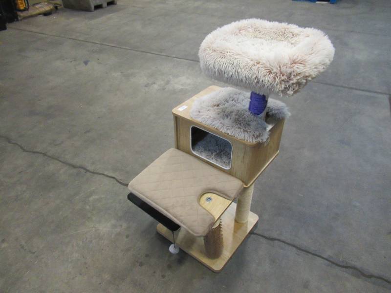 lot 88 image: Catry Kasio 55 inch Cat Tree, With 6 levels and Large Condo, Beige - Built with Lean Post