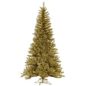lot 195 image: Vickerman Unlit Christmas Tree (32973) 4.5 x 27 - Gold  Silver Tinsel - 273 Tips A147645