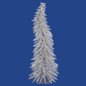 lot 196 image: Vickerman 4 ft x 22 inch Silver Whimsical Dural 70 LED Warm White Wavy Christmas Tree