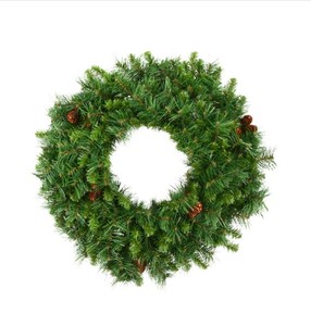 lot 199 image: Vickerman A801042 42 Cheyenne Pine Wreath 360 Tips UNLIT 20 Cones A801042