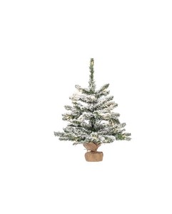 lot 207 image: Vickerman B160525 2-ft Pine Pre-lit Flocked White Artificial Christmas Tree with Clear Incandescent Lights