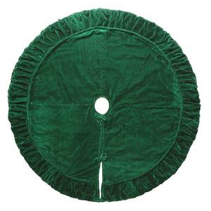 lot 211 image: Vickerman 72 Plush Emerald Green Velvet Christmas Tree Skirt - QTX17782